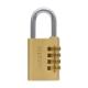 Brass Combination Padlock 38 mm with steel shackle and 4 dials (10.000 combinations)